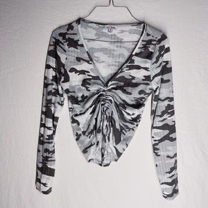 Grey Camo Crop Top - Liv&Lottie